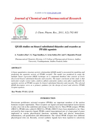 QSAR studies on bisaryl substituted thiazoles and oxazoles as PPARÎ´ agonists