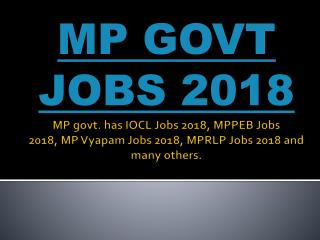 MP Govt Jobs 2018