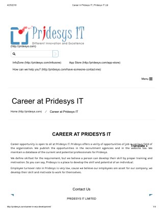 Career in Pridesys IT | Pridesys IT Ltd