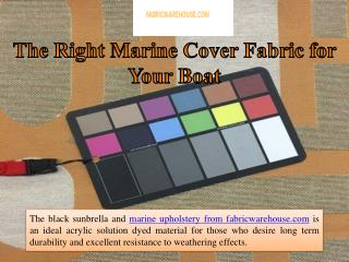 The Right Marine Cover Fabric for Your Boat