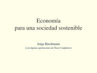 Economía para una sociedad sostenible