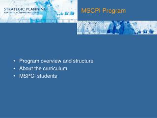MSCPI Program