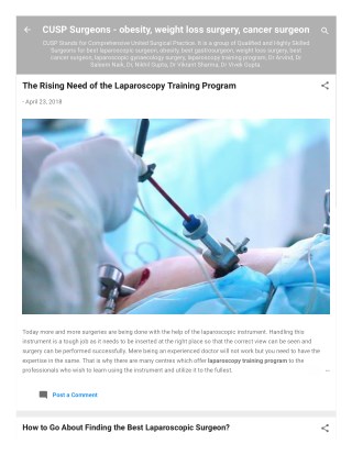 How to Go About Finding the Best Laparoscopic Surgeon?