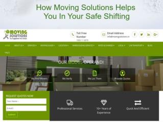 How Moving Solutions Helps You in Shifting