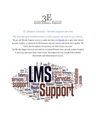 Moodle support services | 3E Software Solutions