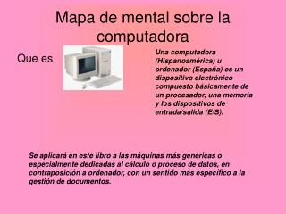 Mapa de mental sobre la computadora