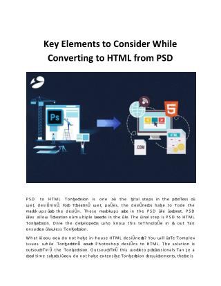 Key Elements to Consider While Converting to HTML from PSD