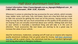 Half door aluminium tool box