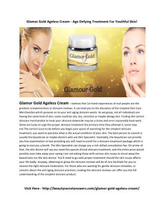 Glamor Gold Ageless Cream - No Wrinkles, Only Glow & Youth