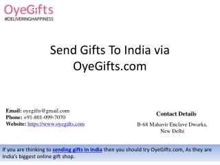 Send Gifts To India via OyeGifts.com