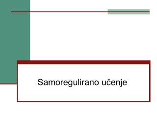 Samoregulirano učenje