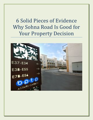 6 Solid Pieces of Evidence Why Sohna Road Is Good for Your Property Decision