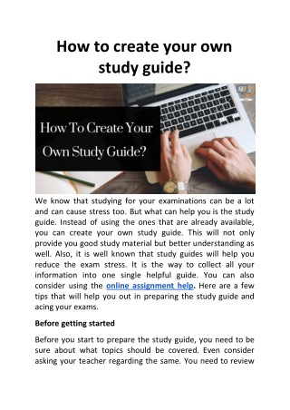 How to create your own study guide?