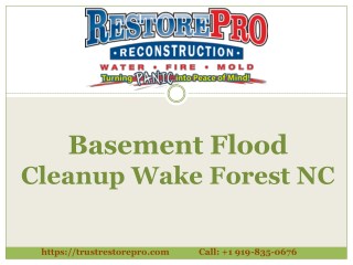 Basement Flood Cleanup Wake Forest NC