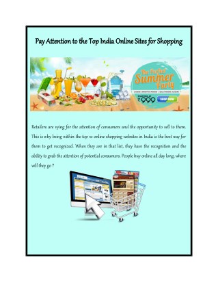 Pay Attention to the Top India Online Sites for Shopping