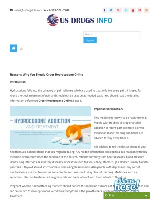 Reasons Why You Should Order Hydrocodone Online