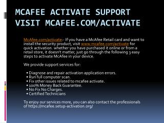 visit www.mcafee.com/activate to activate mcafee intantly
