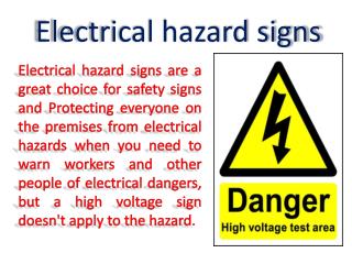 Electrical | Warning | Safety Signs