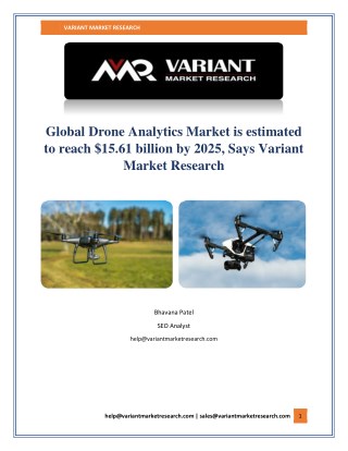 Global Drone Analytics Market is estimated to reach $15.61 billion by 2025, Says Variant Market Research