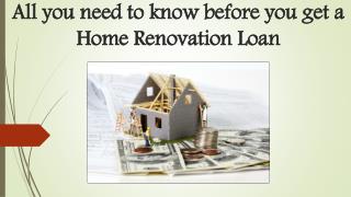 All you need to know before you get a home renovation loan