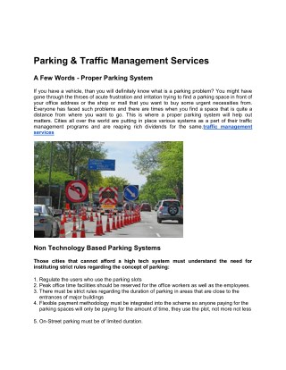 Parking & Traffic Management Services