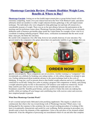Phenterage Garcinia Review: Promote Healthier Weight Loss, Benefits & Where to Buy?