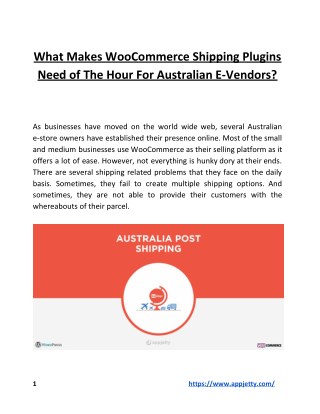 What Makes WooCommerce Shipping Plugins Need of The Hour For Australian E-Vendors-