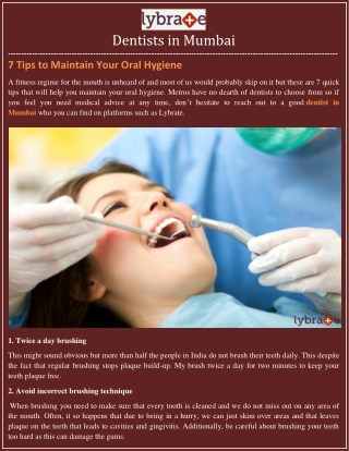 Dentists in Mumbai - Lybrate