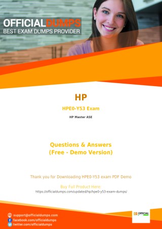 HPE0-Y53 Exam Dumps - Try These Actual HP HPE0-Y53 Exam Questions 2018 | PDF