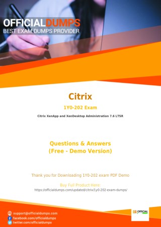 1Y0-202 Exam Dumps - Reduce Your Chances of Failure | Citrix 1Y0-202 Exam Questions PDF