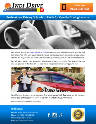 Professional Driving Schools in Perth for Quality Driving Lessons