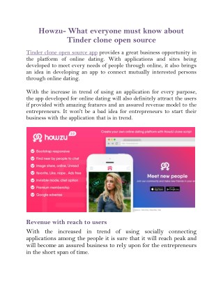 Howzu- What everyone must know about Tinder clone open source