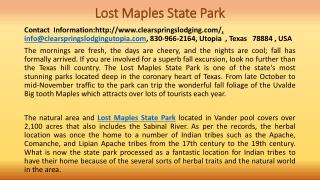 How you will spend time in Lost Maples State Park