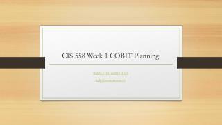 CIS 558 Week 1 COBIT Planning