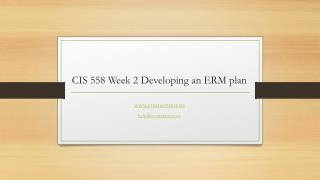 CIS 558 Week 2 Developing an ERM plan