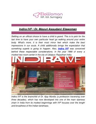 Indira IVF | Dr. Mayuri Assudani| Elawoman