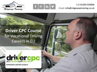 Driver CPC Course for Vocational Driving Careers in EU