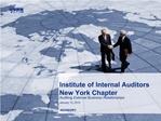 Institute of Internal Auditors New York Chapter Auditing External Business Relationships January 15, 2010