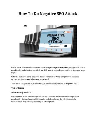 How To Do Negative SEO Attack