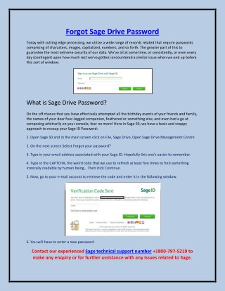 Forgot Sage Drive Password