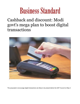 Cashback and discount: Modi govt's mega plan to boost digital transactions