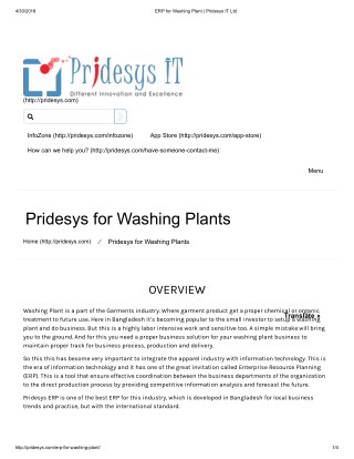 ERP for Washing Plant | Pridesys IT Ltd