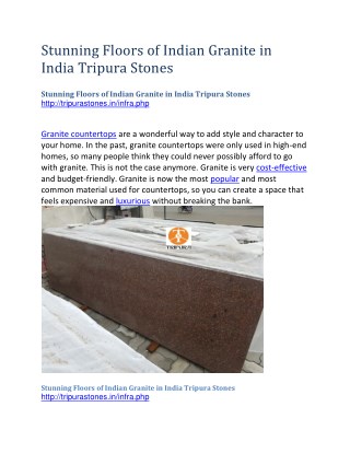 Stunning Floors of Indian Granite in India Tripura Stones