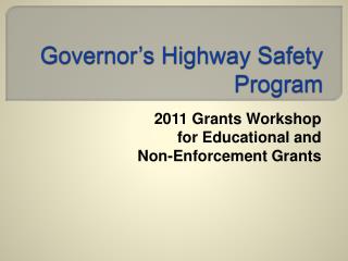 Governor’s Highway Safety Program