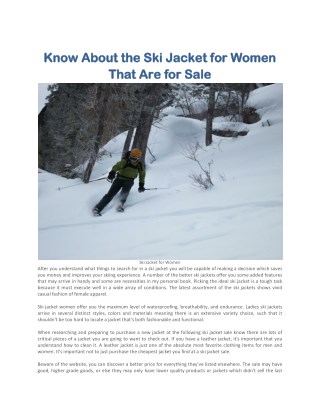 Ski Jacket Womens SaleÂ 
