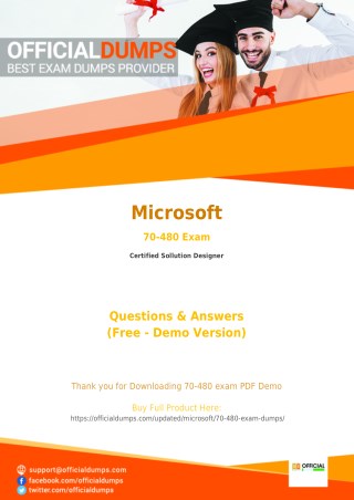 70-480 Exam Dumps - Reduce Your Chances of Failure | Microsoft 70-480 Exam Questions PDF