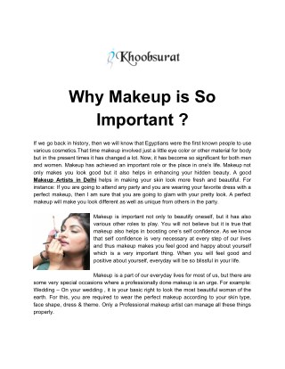 Why Makeup is So Important ?