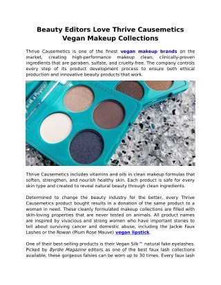 Beauty Editors Love Thrive Causemetics Vegan Makeup Collections