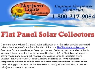 Flat Panel Solar Collectors