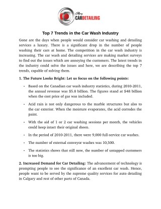 Top 7 Trends in the Car Wash Industry